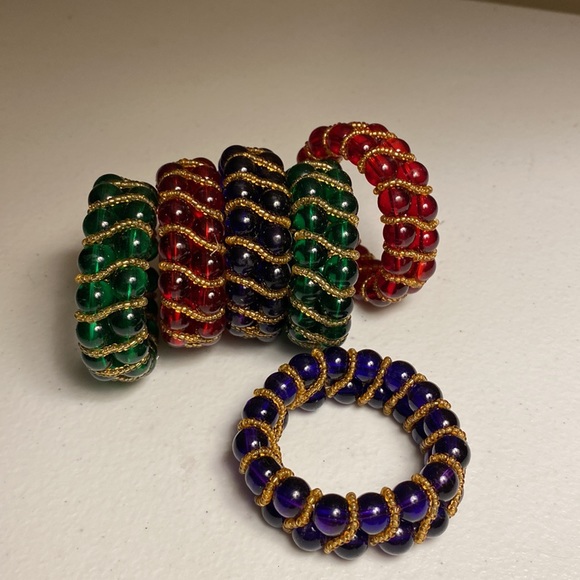 Pier 1 Holiday Beaded Napkin Rings - Picture 3 of 3